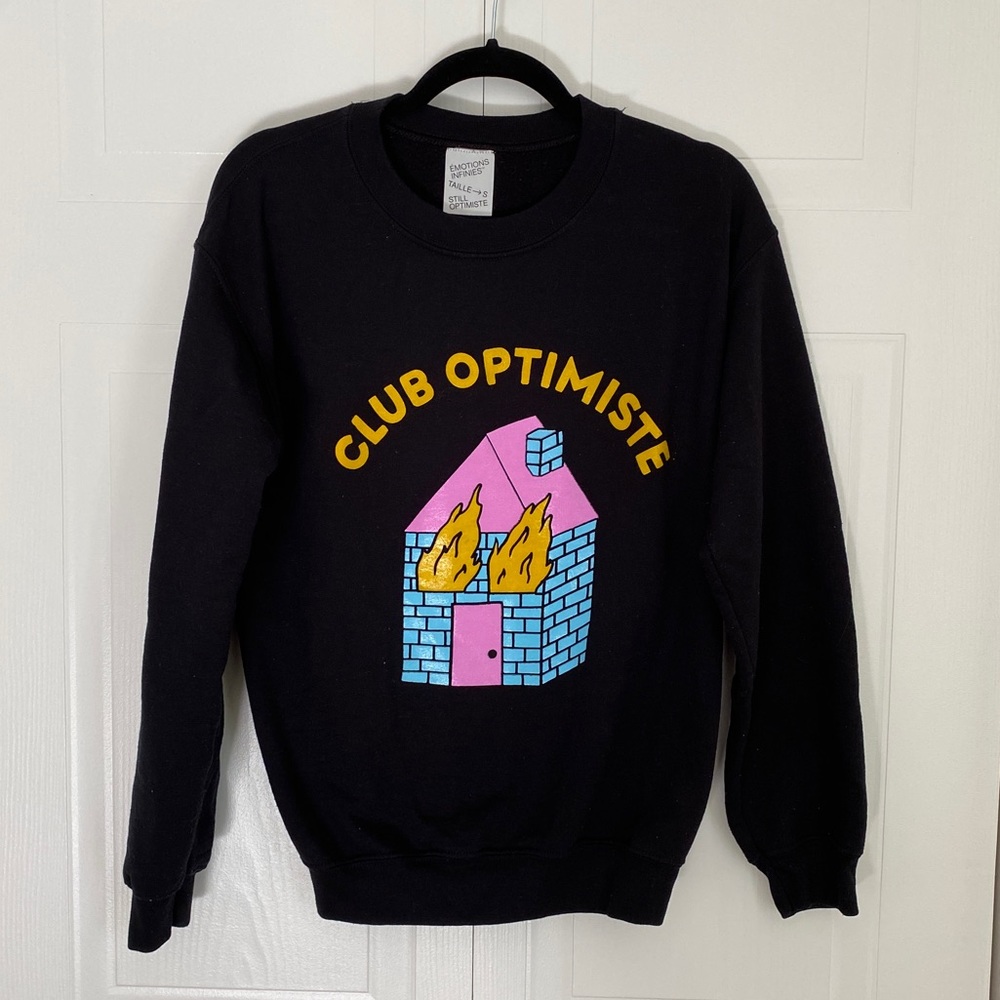 Printed crew neck - Black - Size S